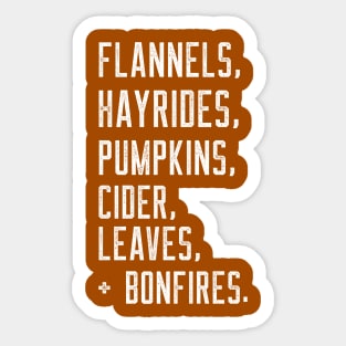 A Few of My Favorite Fall Things Sticker